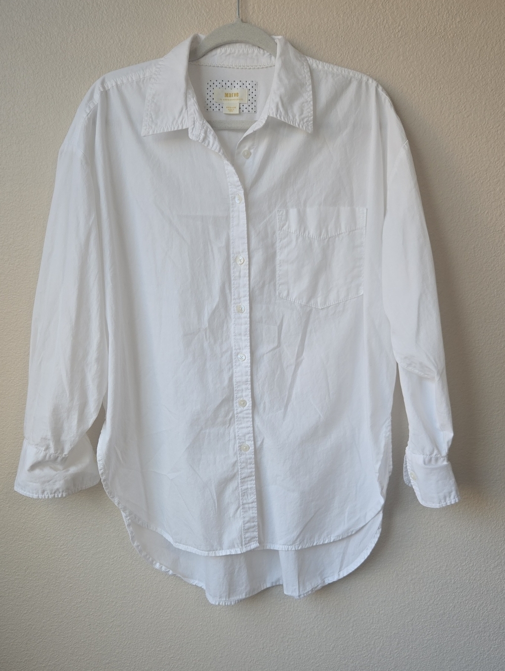 Maeve Crisp White Button-Down Shirt